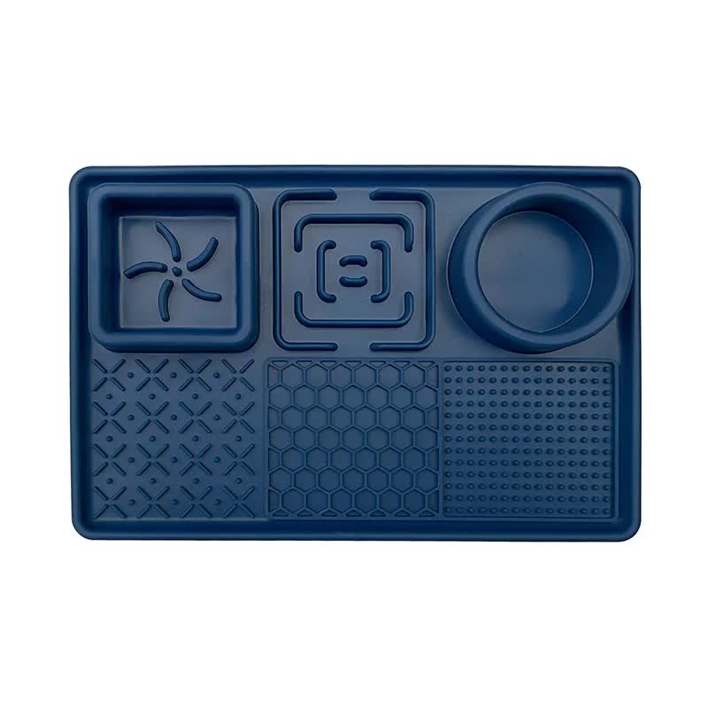 V888-ELOSUNG21935-202503141205-00 Dark Blue Multi-Functional Pet Slow Feeder Lick Mat - Durable Food-Grade Silicone Anti-Bite Bowl for Dogs - Image 1