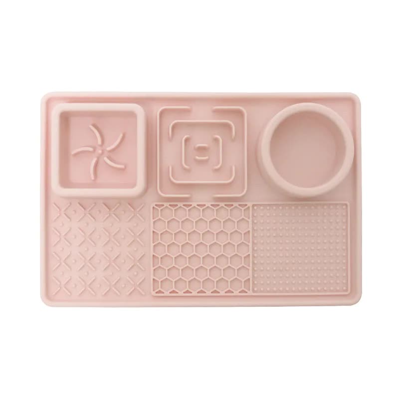 V888-ELOSUNG21938-202503141158-00 Pink Multi-Functional Pet Slow Feeder Lick Mat - Durable Food-Grade Silicone Anti-Bite Bowl for Dogs - Image 1