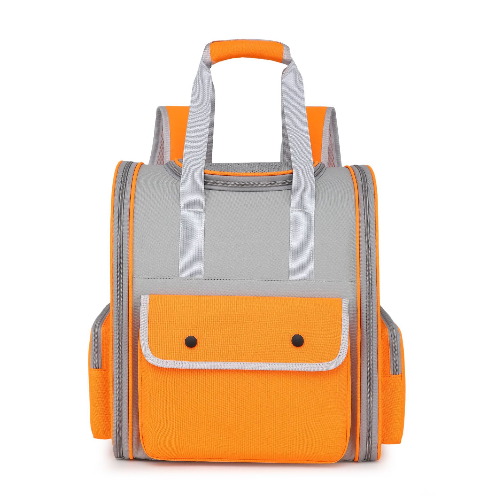 V888-ELOSUNG21973-202503181041-00 Orange Portable Pet Carrier Backpack - Spacious, Breathable, and Travel-Friendly for Cats and Small Dogs - Image 1