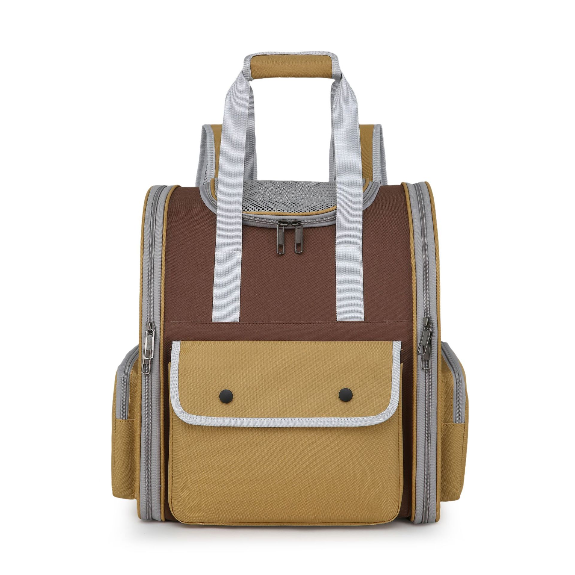 V888-ELOSUNG21974-202503181041-00 Khaki Portable Pet Carrier Backpack - Spacious, Breathable, and Travel-Friendly for Cats and Small Dogs - Image 1