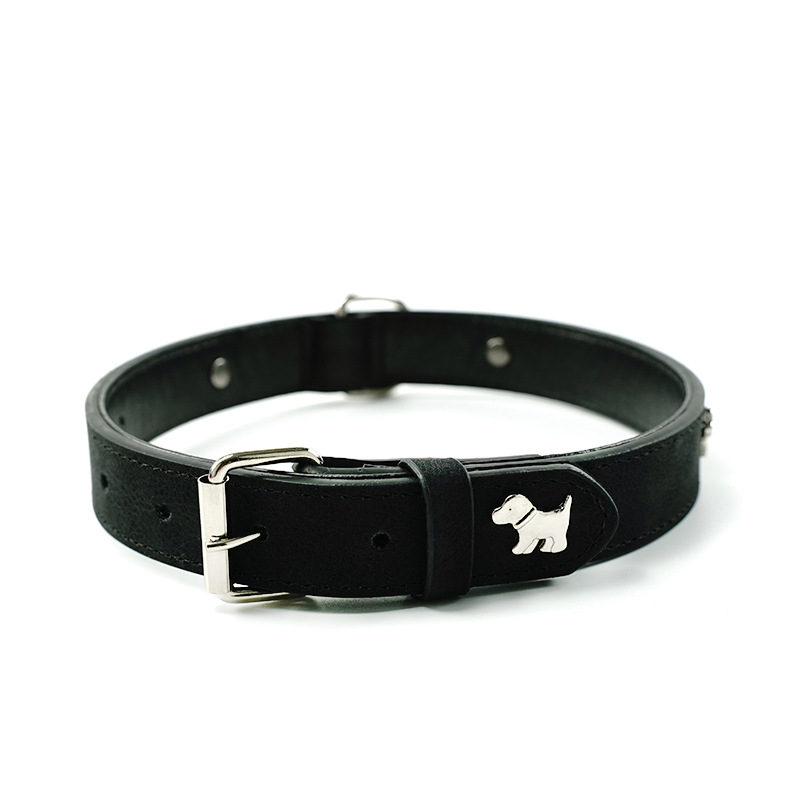 V888-ELOSUNG22015-202503131517-00 2 PCS Black Soft Leather Dog Collar - Adjustable & Durable for Medium/Large Dogs M-(58*2.5cm) - Image 1