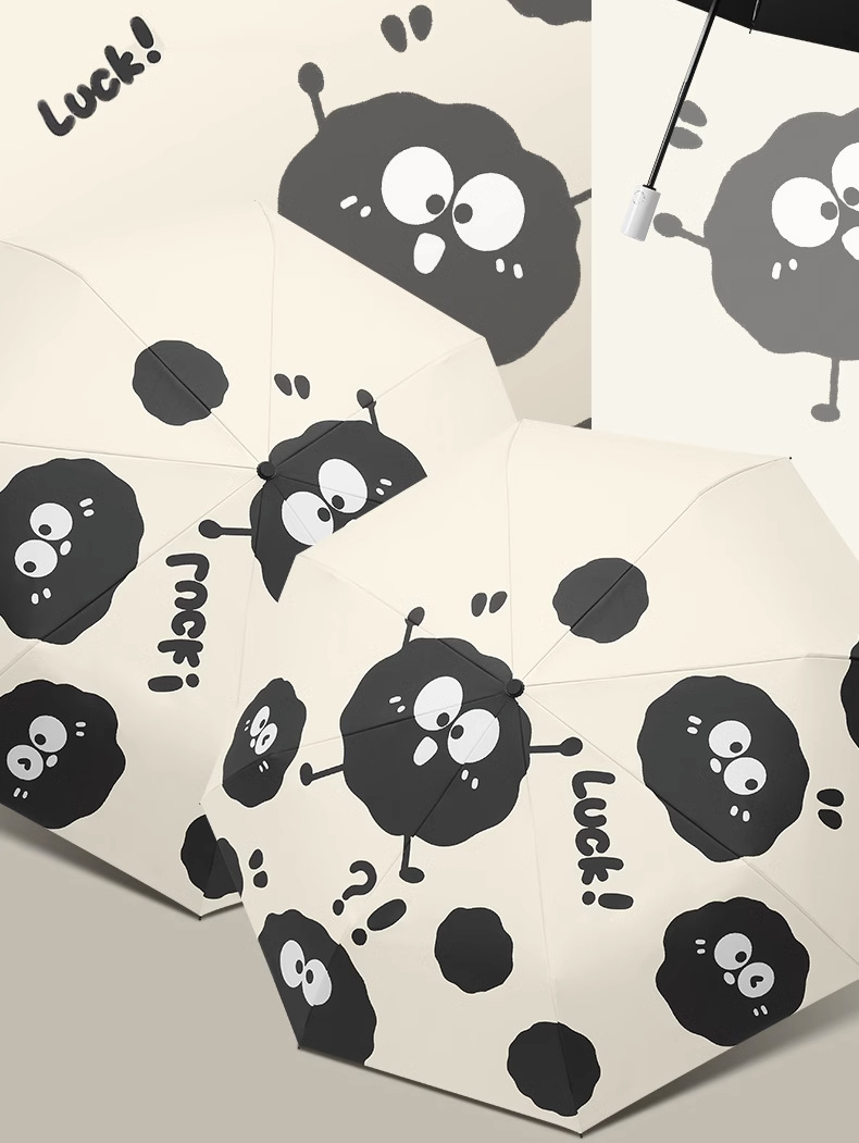 V888-ELOSUNG22265-202503211629-00 Little Coal Ball Cute Cartoon Umbrella - Sun/Rain Umbrella - Image 1