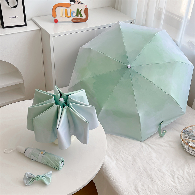 V888-ELOSUNG22272-202503211631-00 Spring Morning Gradient Automatic Folding Umbrella - Sun & Rain Protection for Women - Image 1