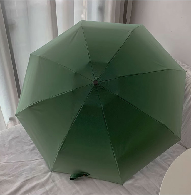 V888-ELOSUNG22277-202503211632-00 Wonderland Green Gradient Automatic Folding Umbrella - Sun & Rain Protection for Women - Image 1