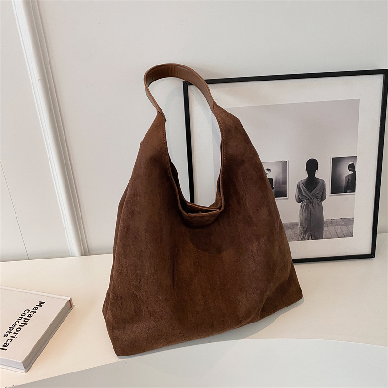 V888-ELOSUNG22394-202503251946-00 Dark Brown Women's Vintage Bucket Bag - Fashionable Shoulder Bag - Image 1