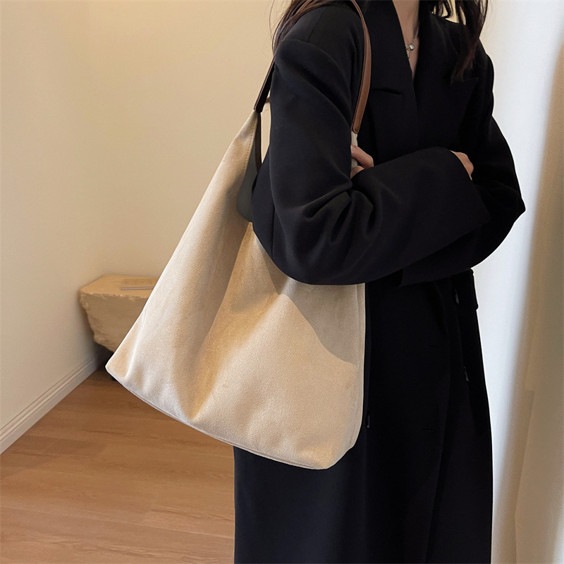 V888-ELOSUNG22397-202503251947-00 Beige Women's Vintage Bucket Bag - Fashionable Shoulder Bag - Image 1