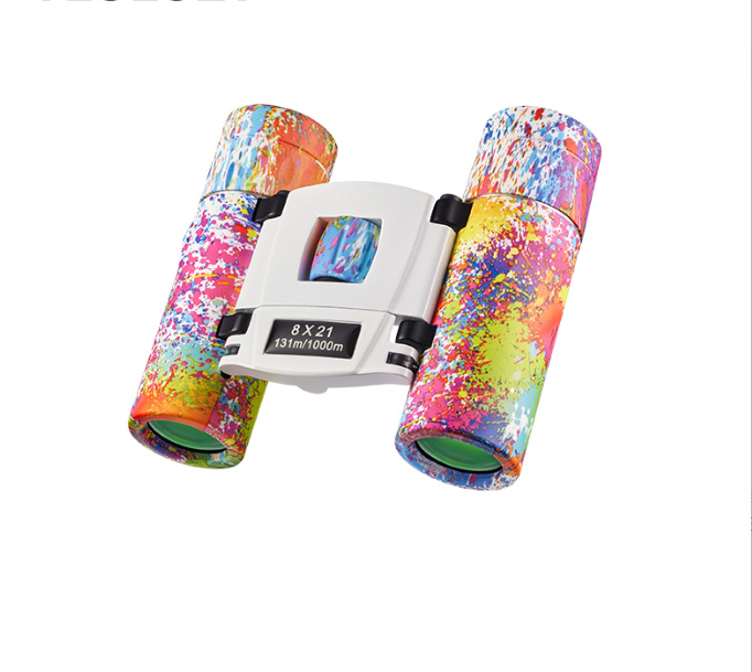 V888-ELOSUNG22441-202503251527-00 Purple Blue Mini Pocket Binoculars - 8x21 High Power Colorful Binoculars for Kids - Image 1