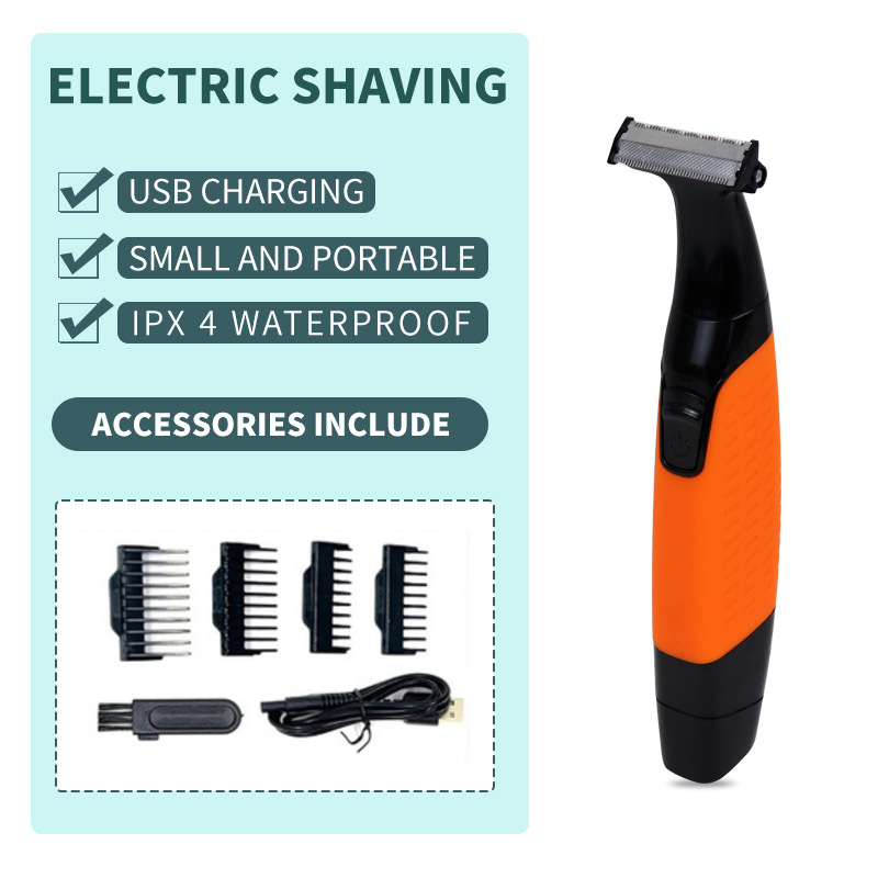V888-ELOSUNG22560-202503272305-00 Orange Electric Shaver for Women - USB Rechargeable, Painless Hair Removal - Image 1