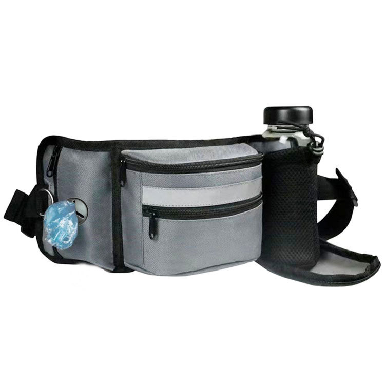 V888-ELOSUNG22804-202504031722-00 Multi-Function Dog Training Belt Bag with Water Bottle Holder - Grey - Image 1