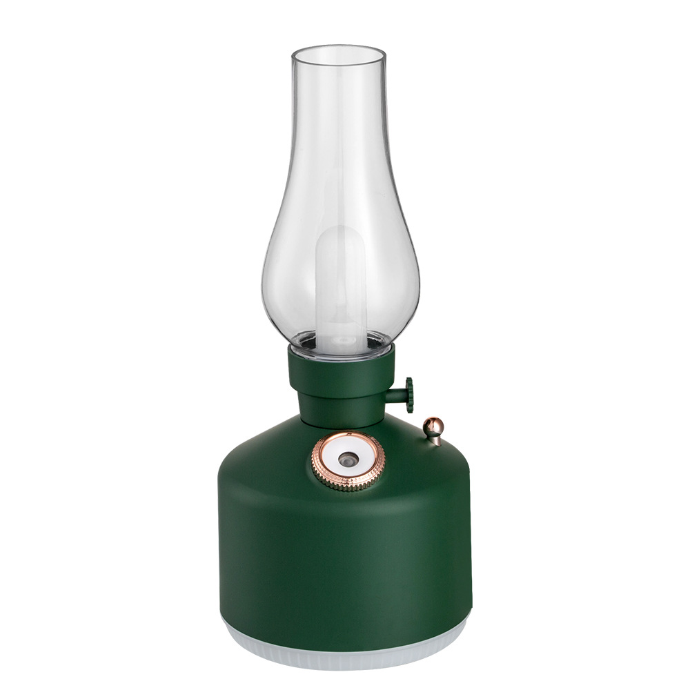V888-ELOSUNG22848-202504141358-00 Green Retro Kerosene Lamp Humidifier - Rechargeable Cool Mist Maker with Dimmable Light - Image 1
