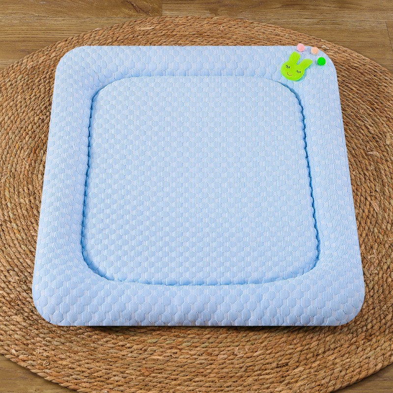 V888-ELOSUNG22872-202504141716-00 Blue Breathable Cooling Pet Mat - Ice Bean Summer Bed for Small Dogs (L : 50x65cm) - Image 1