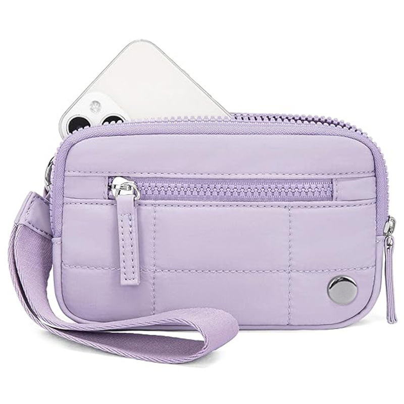 Purple Waterproof Wristlet Wallet - Nylon Pouch for Cards, Phone & Coins(Without Mobile Phone)