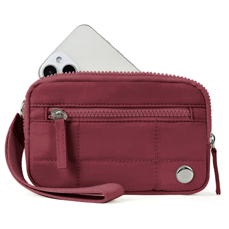 V888-ELOSUNG23046-202503211821-00 Claret Waterproof Wristlet Wallet - Nylon Pouch for Cards, Phone & Coins(Without Mobile Phone) - Image 1