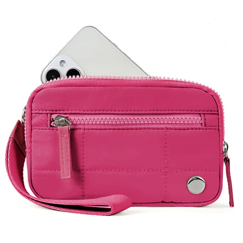 Rose Red Waterproof Wristlet Wallet - Nylon Pouch for Cards, Phone & Coins(Without Mobile Phone)
