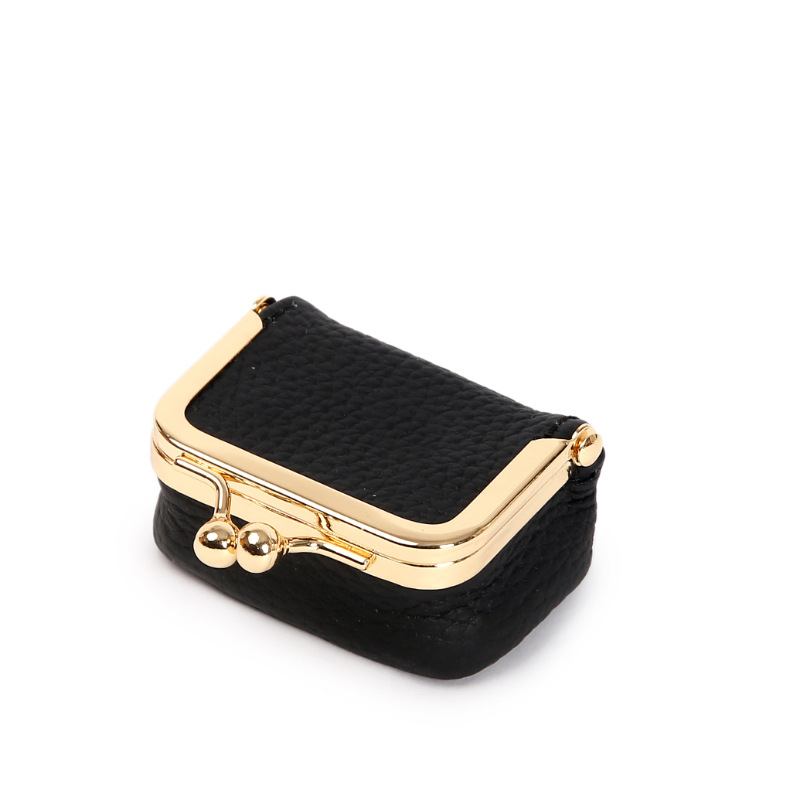 V888-ELOSUNG234458-202503282041-00 Black Mini Jewelry Pouch - Compact PU Leather Coin Purse for Earrings, Rings, and Necklaces, 6.5x5x3.5cm - Image 1