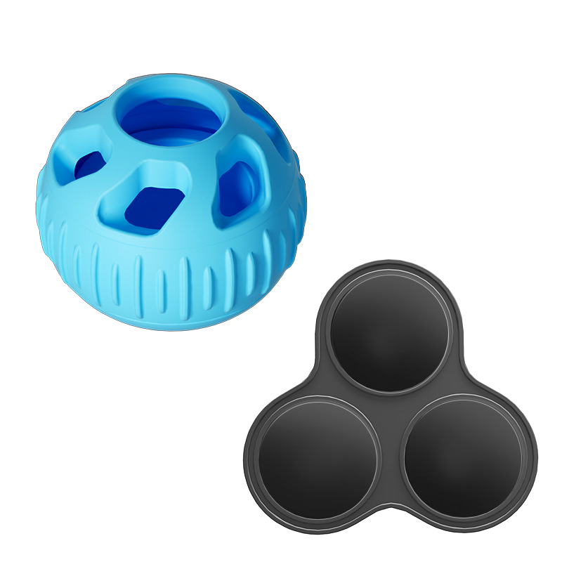 V888-ELOSUNG23552-202504031712-00 Blue Ball and Black Mold Pet Treat Dispensing Ball and Molding Set - Silicone Dog Chew Toy for Teeth Cleaning and Boredom Relief - Image 1