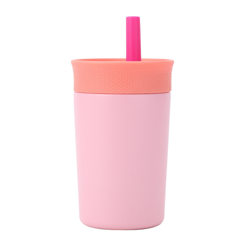 V888-ELOSUNG23562-202504031717-00 2 Pcs Pink 12oz Insulated Tumbler with Straw - 304 Stainless Steel, BPA-Free, Leak-Proof Coffee Mug for Hot and Cold Drinks - Image 1