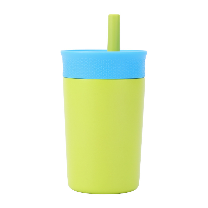 V888-ELOSUNG23565-202504031737-00 2 Pcs Green 12oz Insulated Tumbler with Straw - 304 Stainless Steel, BPA-Free, Leak-Proof Coffee Mug for Hot and Cold Drinks - Image 1
