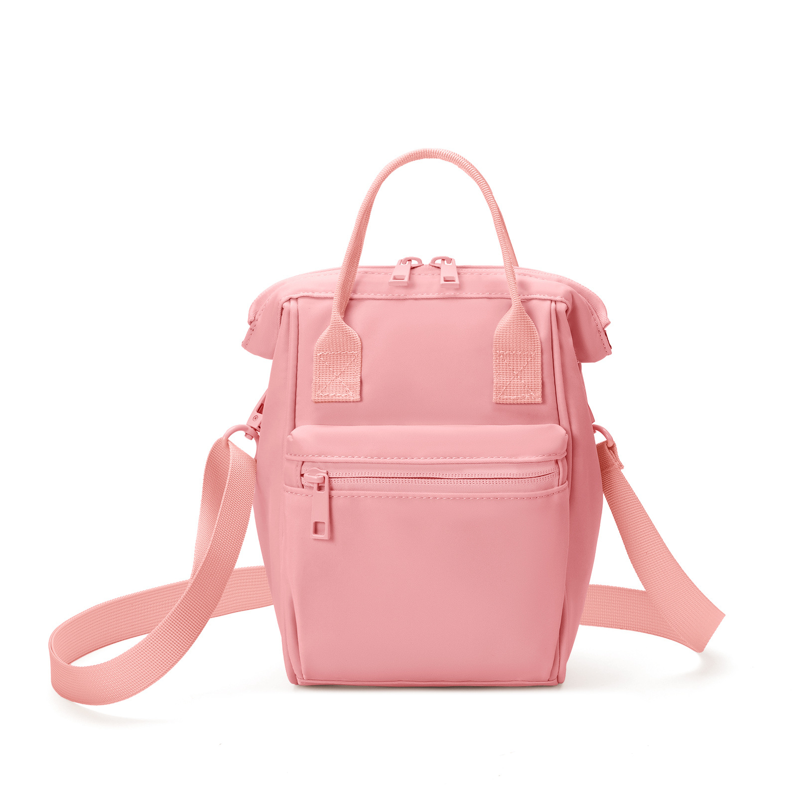 V888-ELOSUNG23611-202504141411-00 Pink Mini Waterproof Oxford Backpack - Lightweight 263g Travel Crossbody Bag with Adjustable Straps - Image 1