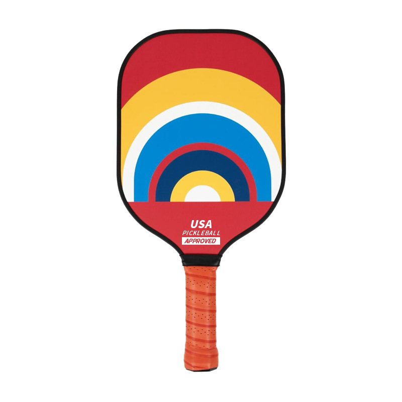 V888-ELOSUNG23616-202504141416-00 Style 3 Colorful Geometric Patterns Fiberglass Pickleball Paddle - Lightweight 220g with Anti-Slip TPU Grip for Outdoor Sports - Image 1