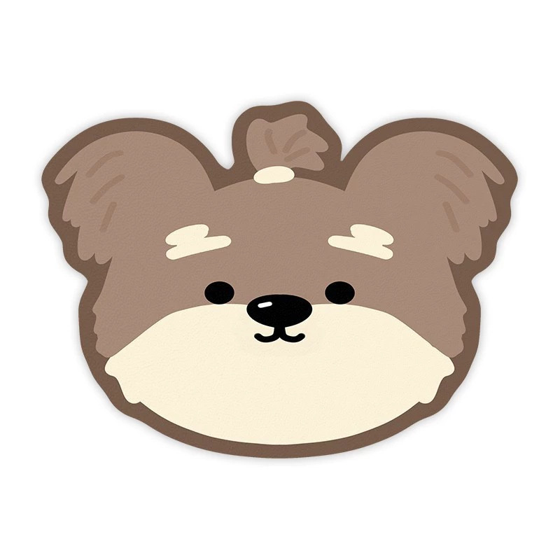 V888-ELOSUNG23716-202504141811-00 2 Pcs Style 10 Brown Puppy pattern Cartoon Pet Feeding Mat for Cats & Dogs - Absorbent Diatom Mud Splash-Proof Mat, Easy to Clean - Image 1