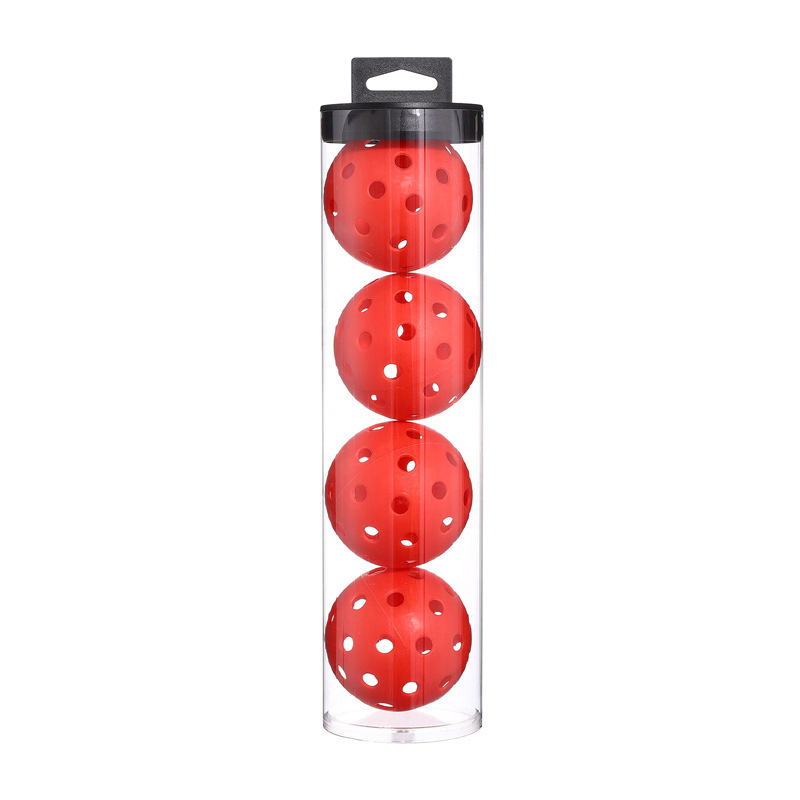 V888-ELOSUNG23823-202504141741-00 2 Tubes Red Outdoor Pickleball Balls 4-Pack - Durable 40-Hole Design with Carry Tube(8 balls in total) - Image 1