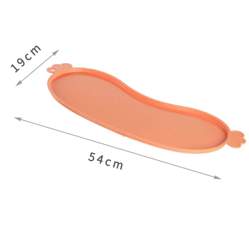 V888-ELOSUNG23832-202504141747-00 Orange Non-Slip Pet Feeding Mat - Waterproof Dog & Cat Food Bowl Placemat with Raised Edges - Image 1