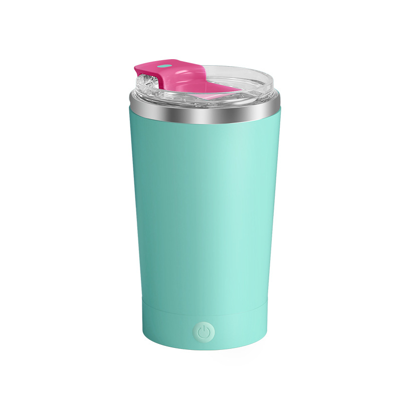 V888-ELOSUNG23989-202504171621-00 Light Blue 316 Stainless Steel Rechargeable Electric Self-Stirring Mug - 420ml Automatic Mixing Cup with Magnetic Rotor - Image 1
