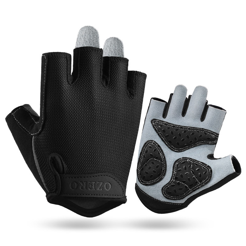 V888-ELOSUNG24231-202503282003-00 S Black Men's Summer Cycling Gloves - Breathable Half-Finger Non-Slip Fitness Training Gloves for Weightlifting - Image 1