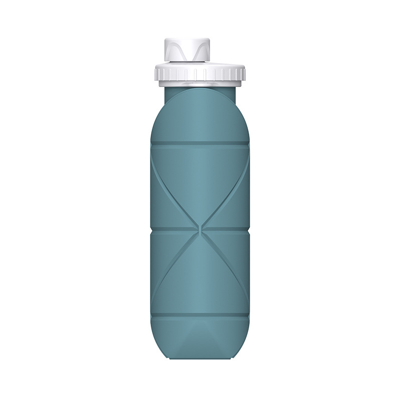 V888-ELOSUNG24264-202503282112-00 Eucalyptus Green Portable Silicone Collapsible Water Bottle - Foldable Sports Cup for Cycling and Outdoor Fitness - Image 1