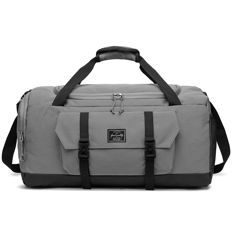 V888-ELOSUNG24335-202504011252-00 Grey Dry Wet Separation Gym Bag - Yoga Fitness Travel Duffel - Shoe Compartment - Image 1