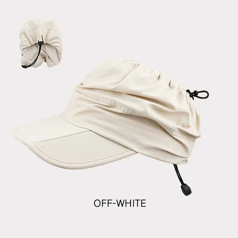 V888-ELOSUNG24338-202504011305-00 Beige Summer Outdoor Quick Dry Sun Hat - Foldable Visor Cap - UV Protection - 55-58cm - Image 1