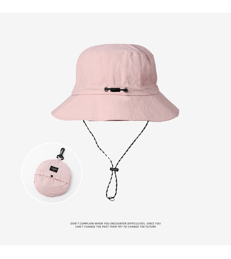 V888-ELOSUNG24360-202504011312-00 Pink 2pcs Waterproof Bucket Hat - Foldable Outdoor Sun Hat - 55-59cm - with Chinstrap - Image 1