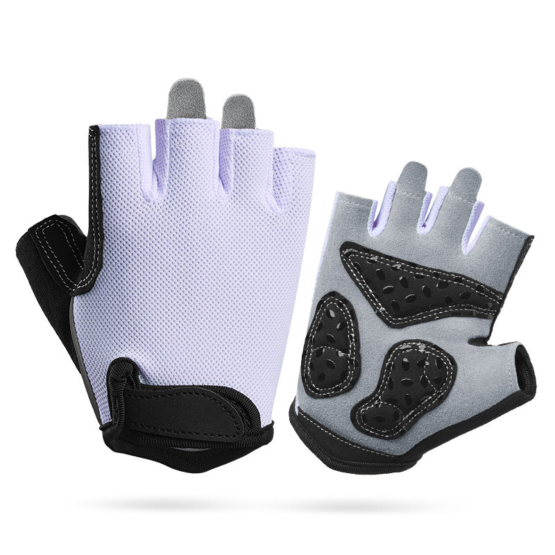 V888-ELOSUNG24418-202504011207-00 S Purple Children's Summer Cycling Gloves - Breathable Half-Finger Non-Slip Fitness Training Gloves for Weightlifting - Image 1