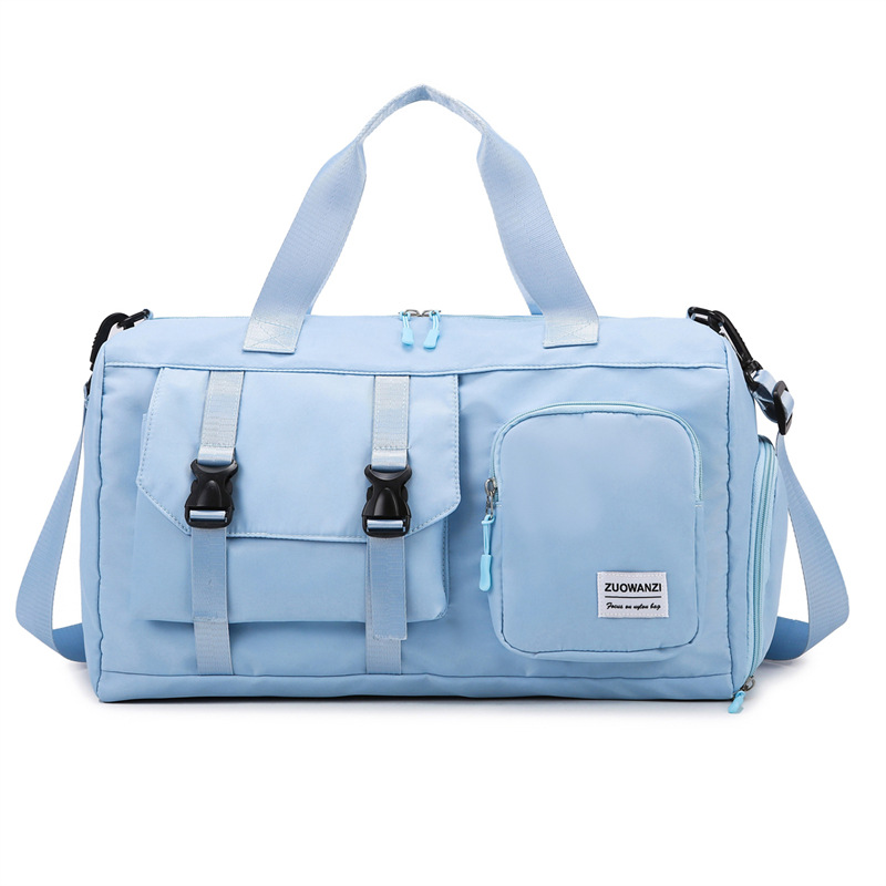 V888-ELOSUNG24426-202504011211-00 Sky-blue Holographic Gym Duffel Bag - Dry Wet Separation - Large Capacity - Image 1