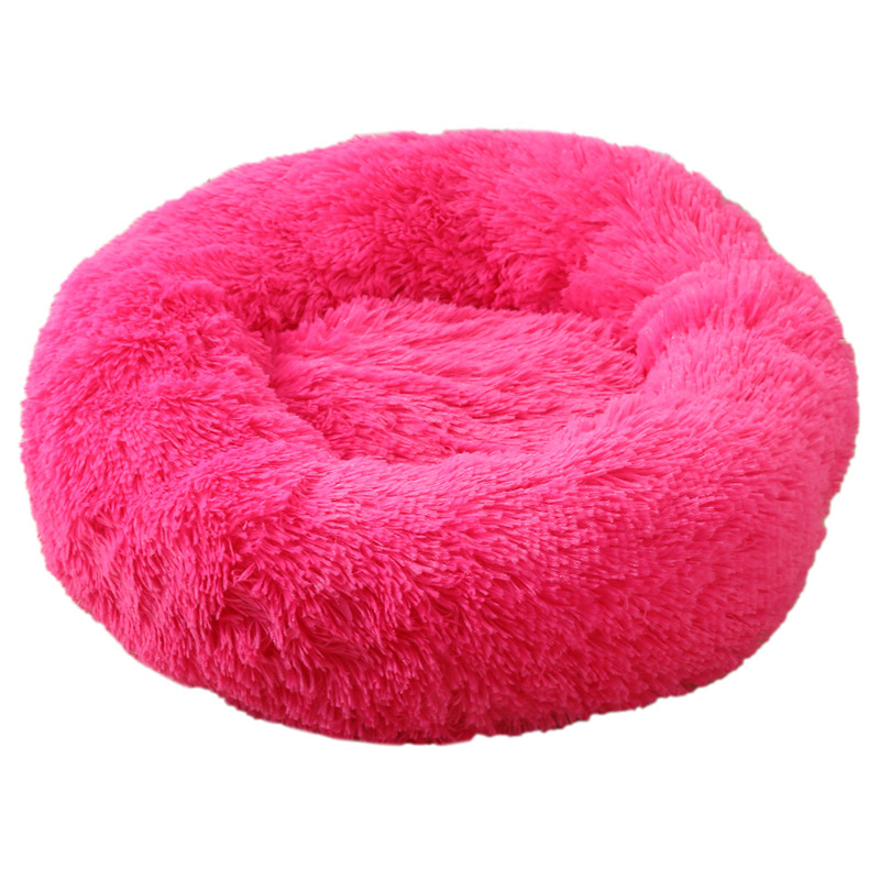 V888-ELOSUNG24477-202504031731-00 Rose Red 50cm Cozy Round Pet Bed - Plush Cat & Dog Bed with Non-Slip Base, Machine Washable - Image 1