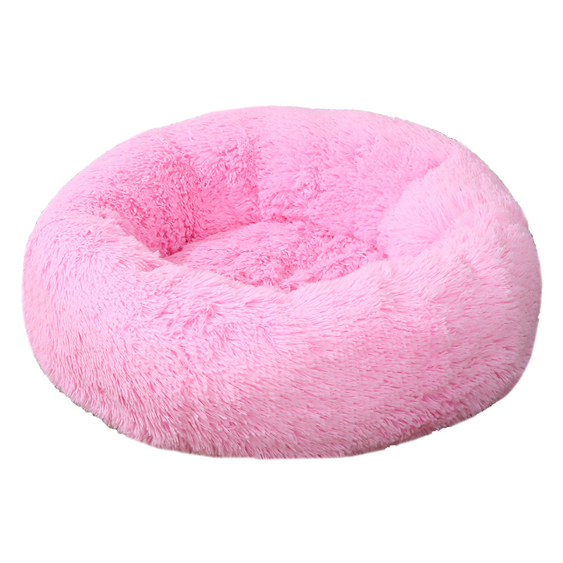 V888-ELOSUNG24482-202504031731-00 Light Pink 50cm Cozy Round Pet Bed - Plush Cat & Dog Bed with Non-Slip Base, Machine Washable - Image 1