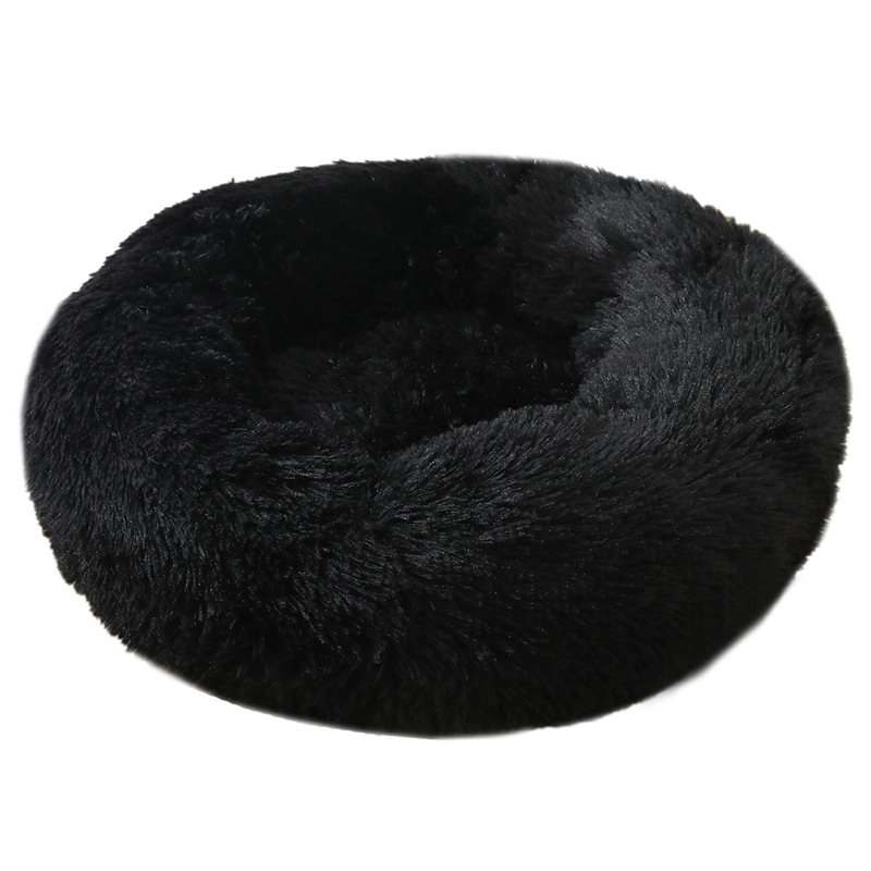 V888-ELOSUNG24483-202504031732-00 Black 50cm Cozy Round Pet Bed - Plush Cat & Dog Bed with Non-Slip Base, Machine Washable - Image 1