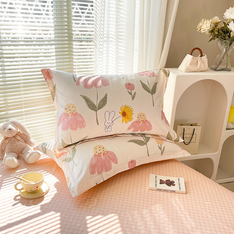 V888-ELOSUNG24553-202504141520-00 Rabbit 100% Cotton Pillowcase Set (Pack of 2) - Breathable Standard Size 48x74cm Pure Cotton Pillow Covers - Image 1