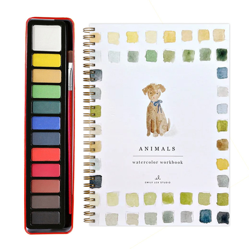 V888-ELOSUNG24561-202504141427-00 Animals 2-Pack Watercolor Painting Set - Premium Bird-Themed Coloring Books with Watercolor Paints (22.86x16.51cm) - Artist-Grade Workbook Kit - Image 1