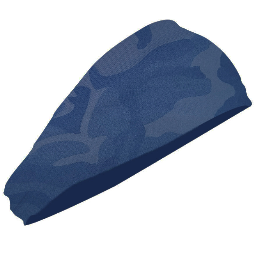 V888-ELOSUNG24624-202504141813-00 Camouflage Blue 5-Pack Wide Sports Headbands for Women - Non-Slip Yoga Headwraps with Sweat-Wicking Fabric (88% Nylon+12% Spandex) - Image 1