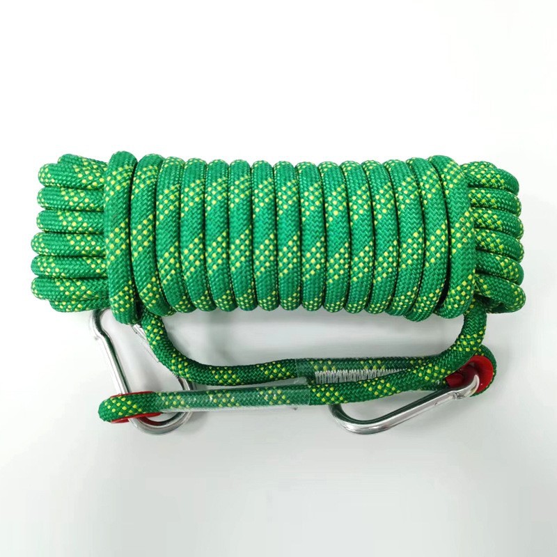 V888-ELOSUNG24659-202504141612-00 Green Polyester (for home use) Without Wire Core Heavy Duty Adjustable Clothesline Set (2 Pack) - 10m Steel Wire Core Nylon Rope with Hooks for Outdoor & Camping - Image 1