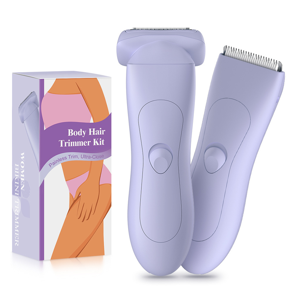 V888-ELOSUNG24694-202504171741-00 Purple 2-in Women's Electric Body & Bikini Trimmer Kit - Painless Ultra-Close Shaver - Image 1