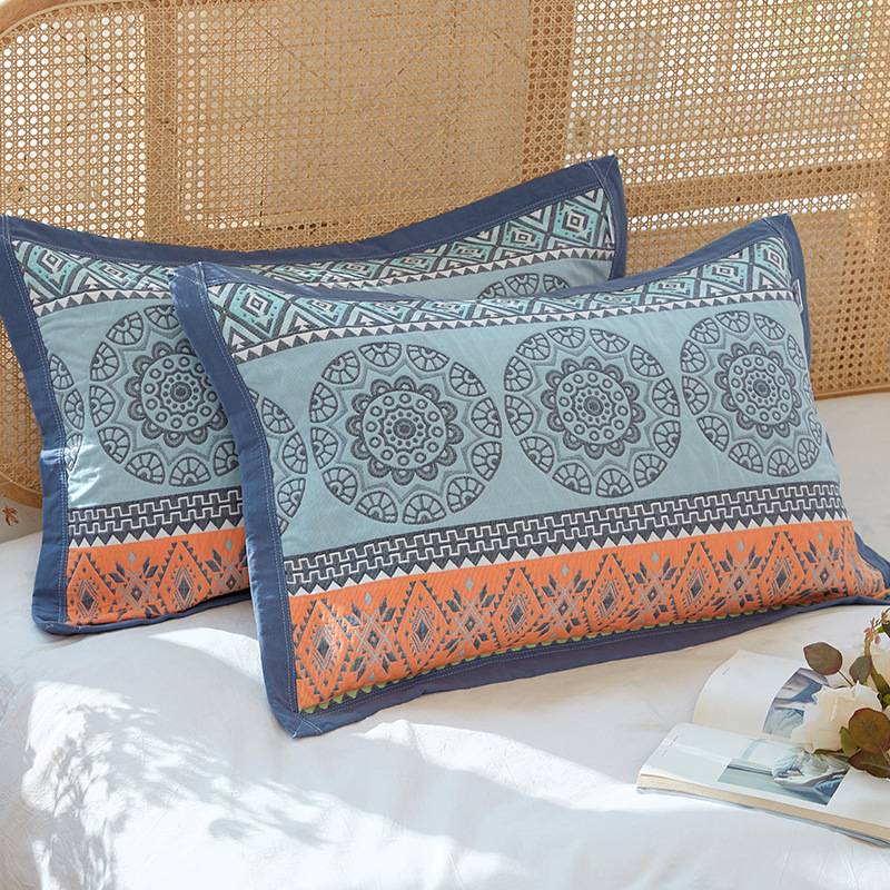 V888-ELOSUNG24703-202504171806-00 Orange Blue Premium 6-Layer Cotton Gauze Pillowcase Pair - Ultra Soft & Breathable (56x80cm) - Image 1