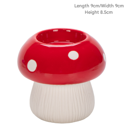 V888-ELOSUNG24803-202504171705-00 Small Size Red Whimsical Ceramic Mushroom Vase - Decorative Floral & Hydroponic Planter - Image 1