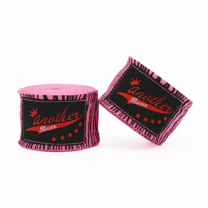 V888-ELOSUNG24814-202504171710-00 Pink Zebra Pro Grade 5m Boxing Hand Wraps - Printed Elastic Bandages for Training & Combat Sports (1 Pair) - Image 1