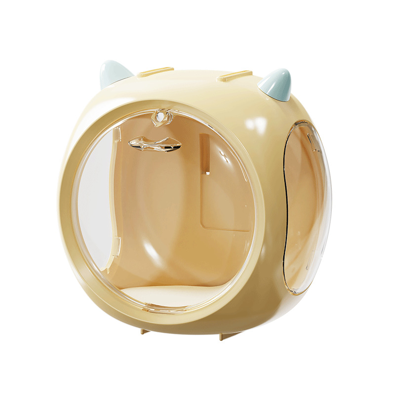 V888-ELOSUNG24925-202504211321-00 2PCS Yellow Cute Magnetic Display Case - Dustproof 'Space Capsule' Box for Figures & Collectibles - Image 1