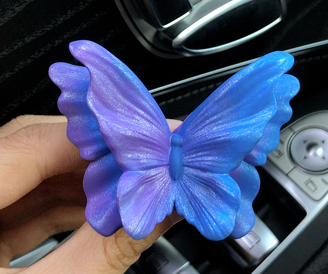 V888-ELOSUNG24969-202504231903-00 Aurora Purple Butterfly Set of 3 Butterfly Car Air Vent Clips - Decorative Scent Diffuser Ornaments - Image 1