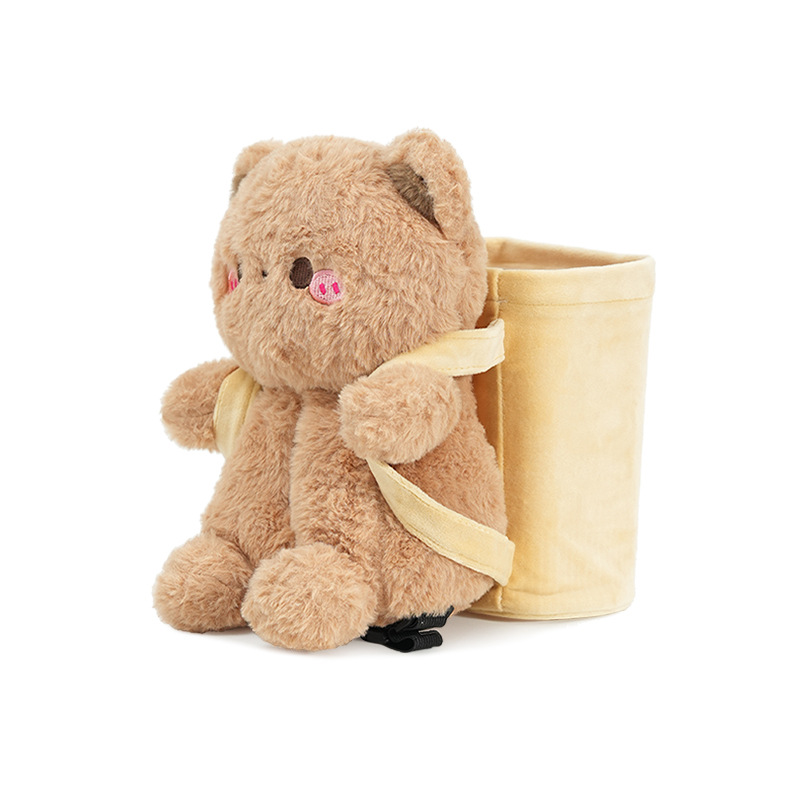 V888-ELOSUNG25025-202504141707-00 Cute Cloud Bear Tissue Holder for Car - Plush Toy with Storage - Image 1