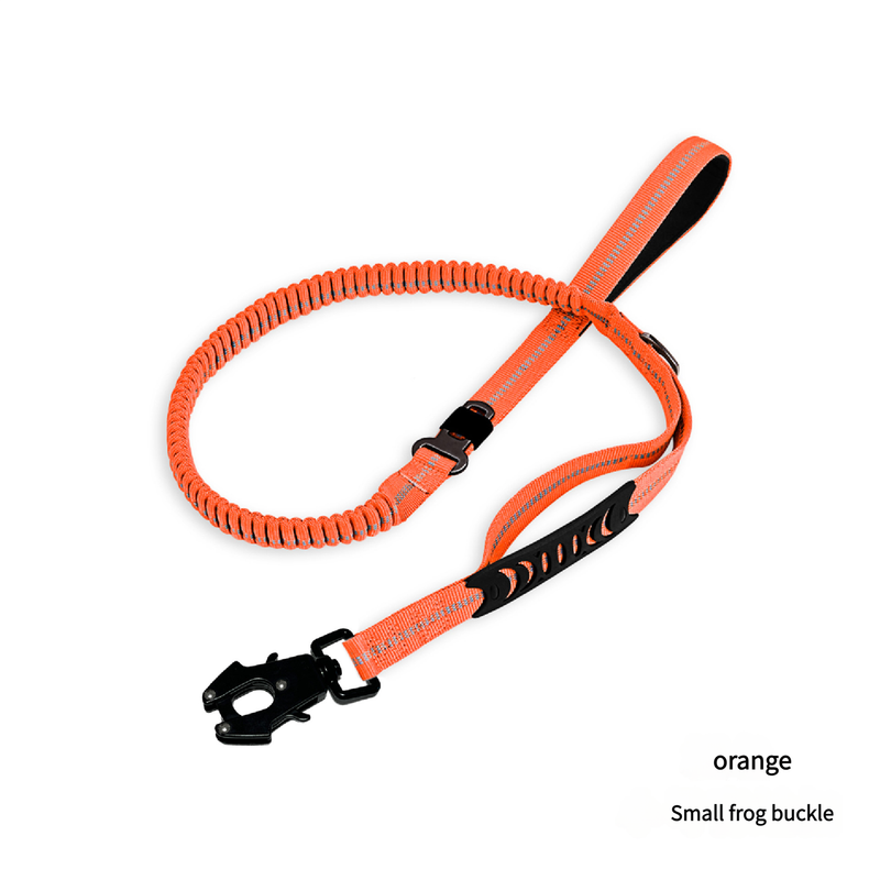 V888-ELOSUNG25082-202504141332-00 Orange Shock Absorbing Dog Leash with Reflective Stitching - 135cm for Small to Large Dogs - Image 1
